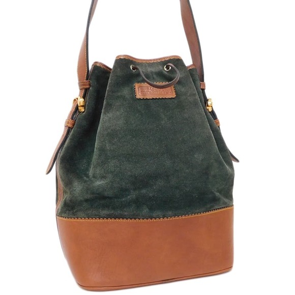 Loewe drawstring green Shoulder Bag suede leather brown - Picture 1 of 8